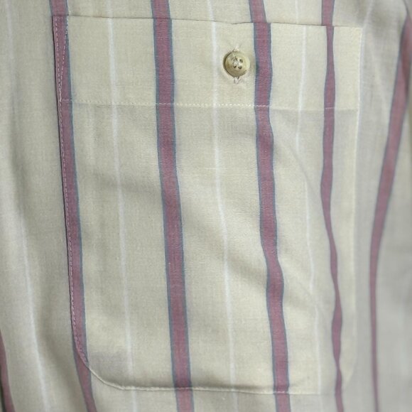 Evan Picone Vintage 80's Short Sleeve Striped Button Down Shirt Mens XL White - Picture 6 of 9